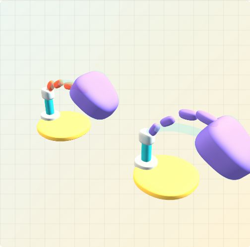 Two lamp-like superquadric programs with different part structures