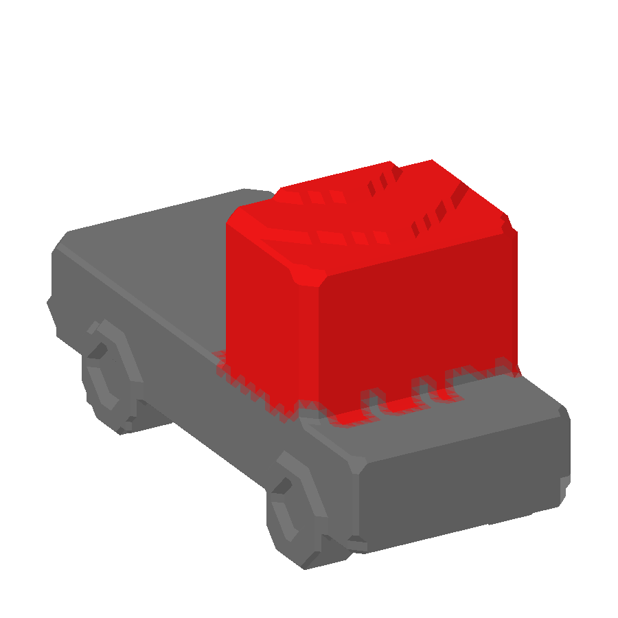 Pickup truck: routing volume colored by appearance-condition assignment.